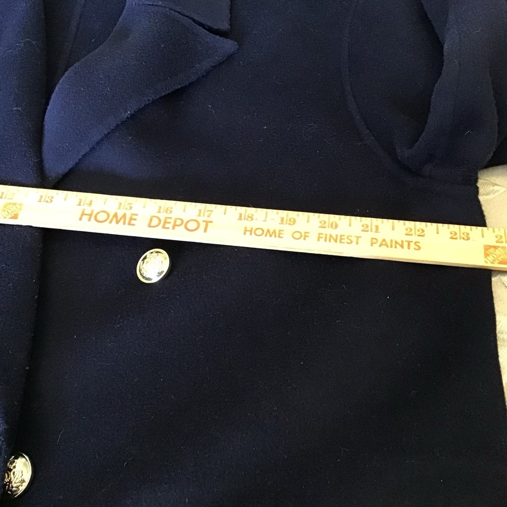 Zara Dark Navy Blue Coat with Gold Accents - Picture 9 of 11